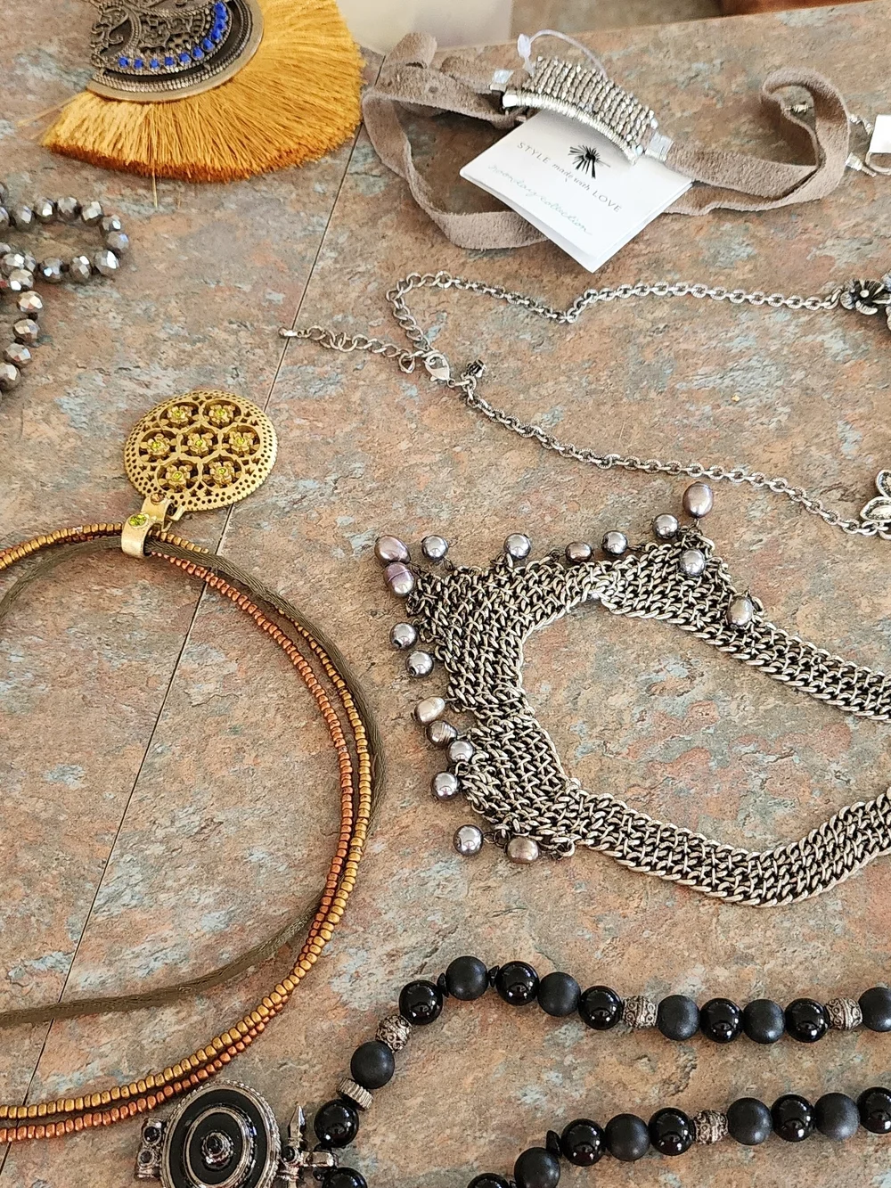 Variety Of Costume Jewelry-Necklaces, Earrings, Bracelets, Matching Sets.